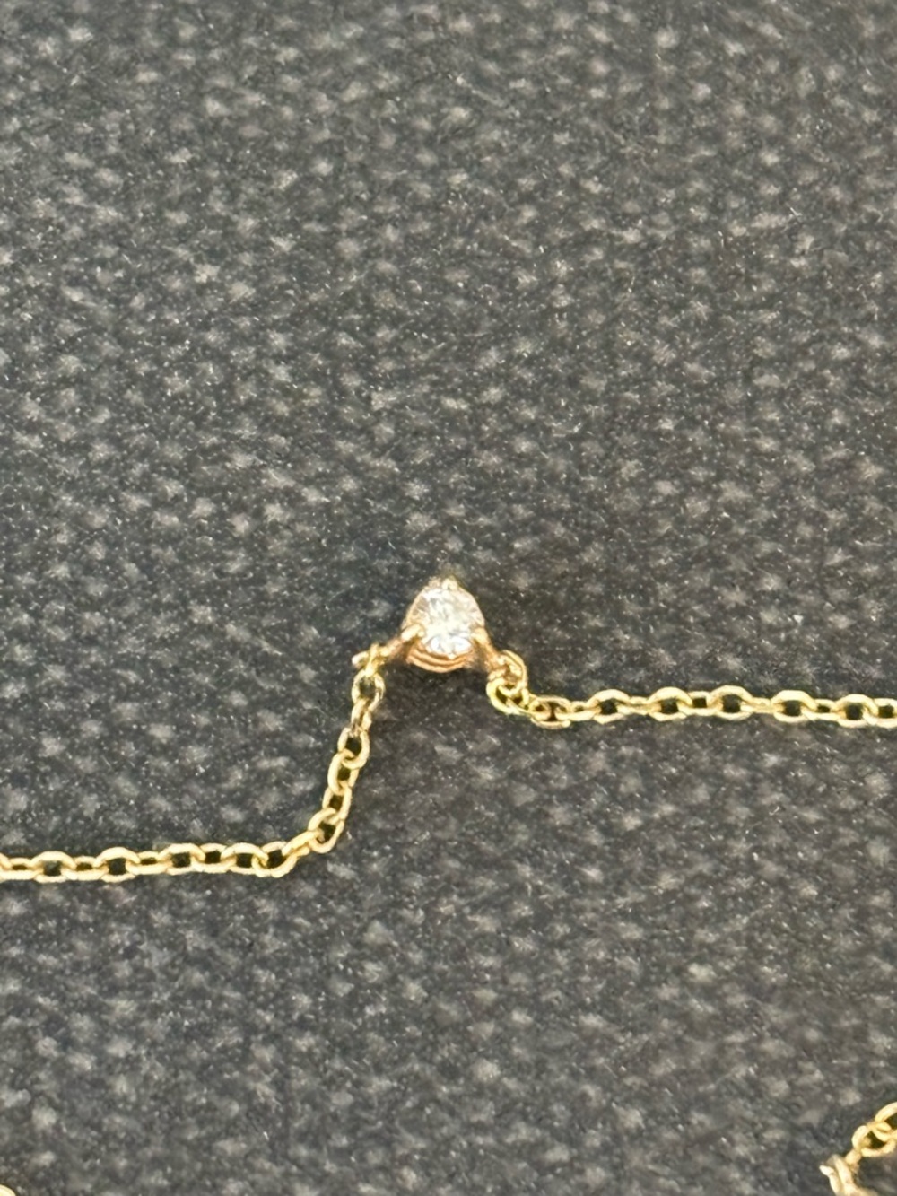 Real Diamond Station Necklace (14k solid gold) - Picture 6 of 7